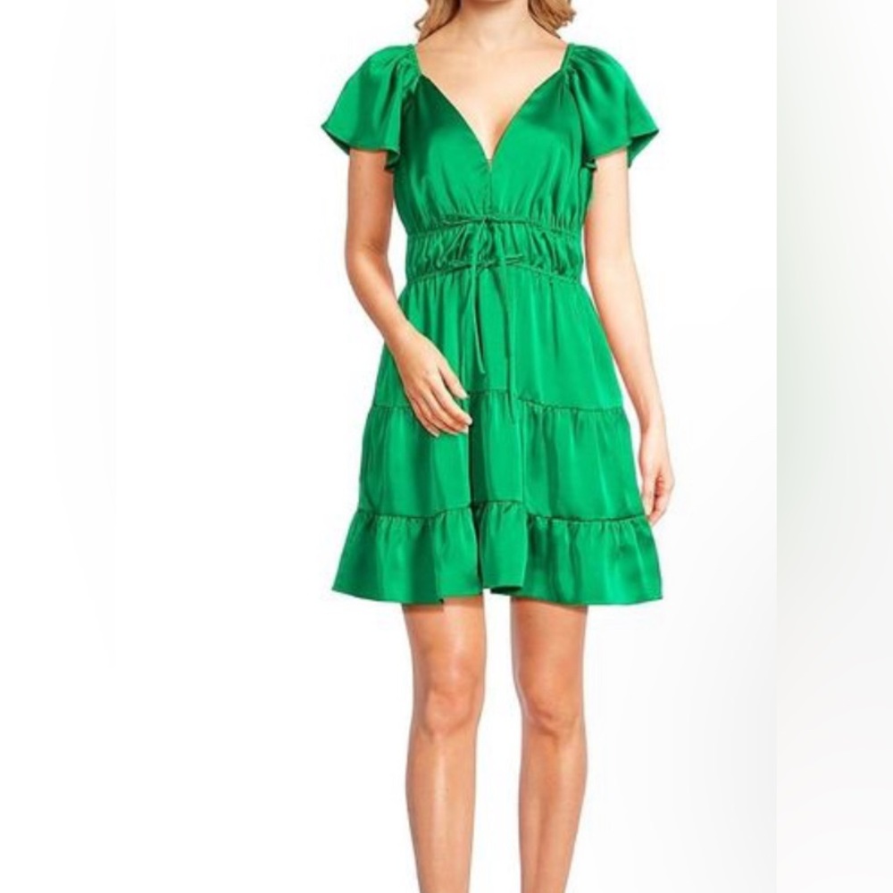 NWT | Greylin Women's Green Bow Mini A Line Dress